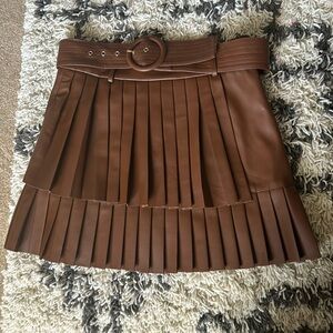 Zara faux leather pleated skirt